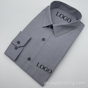 2022 solide langärmlige gewebte Hemden für Männer